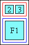 Diagram of ruby character layout in horizontal mode with ruby text appearing above the base