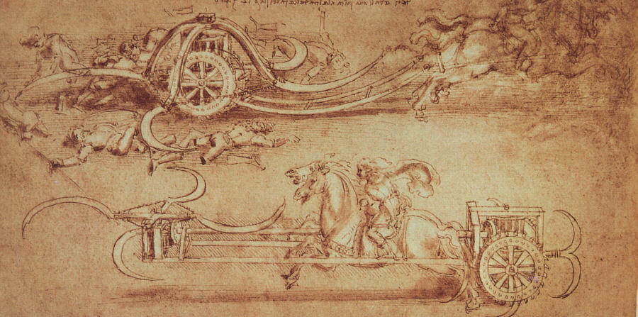 Drawing of an Assault Chariot with Scythes